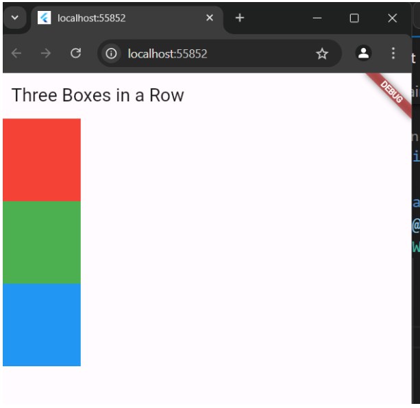Flutter Column Example Output